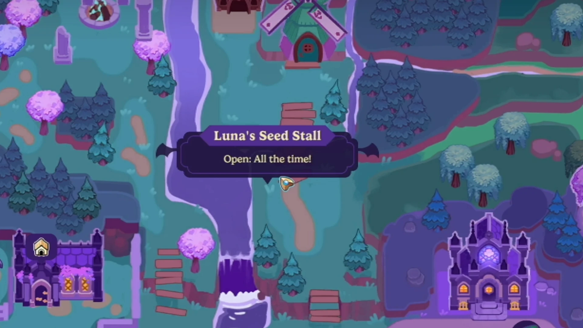 Moonlight Peaks gameplay scene related to the Luna route