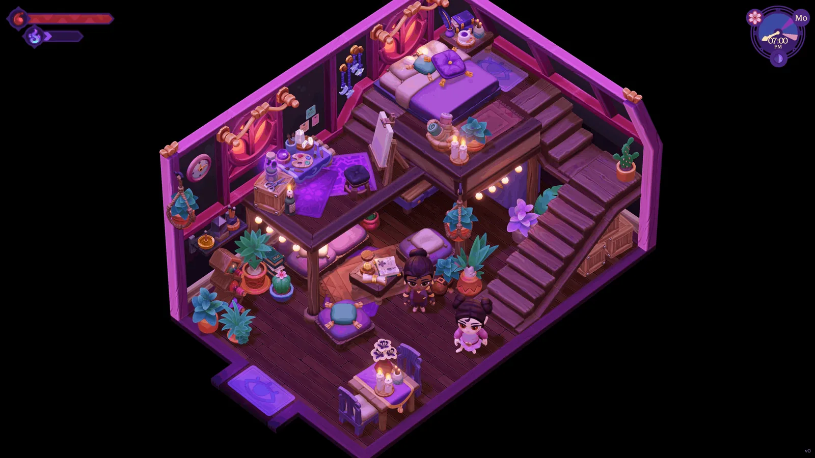 A cozy vampire home interior