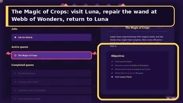 Moonlight Peaks gameplay scene related to the Fiona route